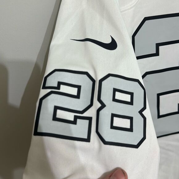Nike NFL Mens White On Field Raiders Josh Jacobs Short Sleeve Game‎ Jersey Large - Picture 5 of 9